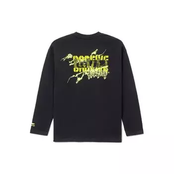 Li-Ning Футболка-пуловер Badfive ChangAn Youth с логотипом и круглым вырезом, с длинными рукавами, мужские топы, черные AHSRC21-1 S