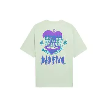 Li-Ning Футболка-пуловер с круглым вырезом и принтом в виде букв Badfive, футболка унисекс с коротким рукавом, цвет «пена-зеленый» AHSS421-7