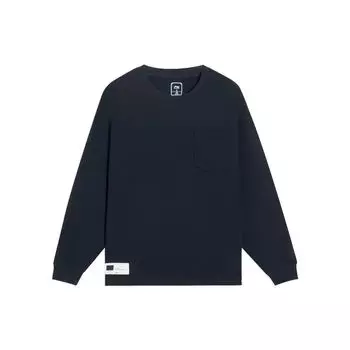 Li-Ning Футболка Pure Color с круглым вырезом и длинным рукавом, мужские топы, черный AHSS751-1 L