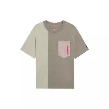 Li-Ning Футболка с цветным логотипом, нагрудным карманом и круглым вырезом, мужские топы, многоцветная AHSS191-1 S