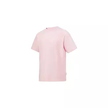Li Ning Футболка с цветочным принтом и надписью, круглым вырезом и коротким рукавом, унисекс, топы, светло-розовый AHST367-1 XL
