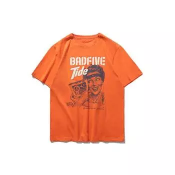 Li-Ning Футболка с коротким рукавом Badfive X Tide Co-Brand, мужская, оранжевая, AHSP945-3 L