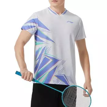 Li-Ning Футболка с коротким рукавом Color Block Breathable Unisex Tops White AAYU135-5 S