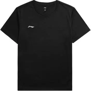 Li-Ning Футболка с коротким рукавом и круглым вырезом с логотипом, мужская, черная ATSU839-1 L