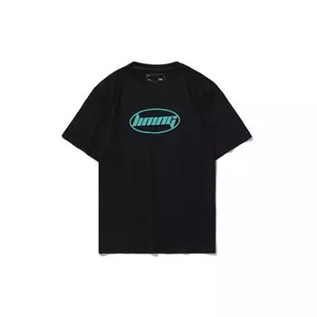 Li-Ning Футболка с коротким рукавом и круглым вырезом, серия Sport Lifestyle, с буквенным принтом, мужские футболки AHST465-4 M