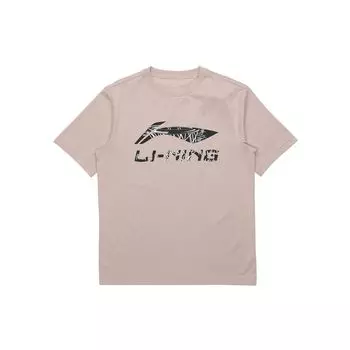Li-Ning Футболка с коротким рукавом и принтом логотипа Sport Fashion Series, с заниженной линией плеч, светло-фиолетового цвета AHSR543-4 S