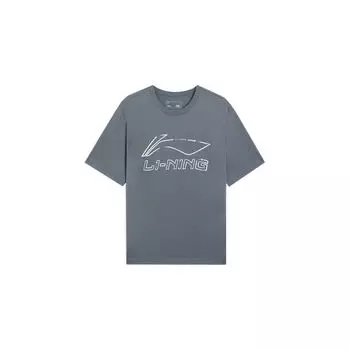Li-Ning Футболка с коротким рукавом и принтом логотипа Sport Lifestyle Series, мужская, цвет Thunder-Gray AHSSA51-2 XXL