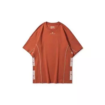 Li-Ning Футболка с короткими рукавами и круглым вырезом с логотипом баскетбольной серии Badfive, женские топы карамельно-красного цвета AHSQ116-2 L