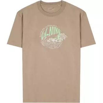 Li-Ning Футболка с круглым вырезом и надписью Letter, удобная, универсальная, дышащая, с коротким рукавом, мужская, цвет какао-коричневый AHSU303-6 S