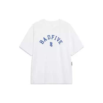 Li Ning Футболка с круглым вырезом и буквенным принтом, мужские топы, белые ATST087-1 L