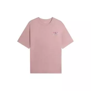 Li-Ning Футболка с круглым вырезом и коротким рукавом, свободная, мужская, розово-красная, AHSS783-6 S