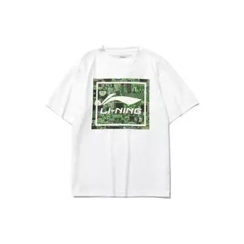 Li-Ning Футболка с логотипом Sports Fashion Series для мужчин, белые топы AHSR339-4 L