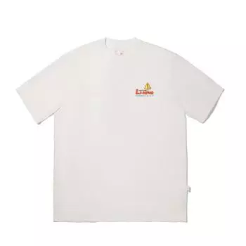 Li Ning Футболка с принтом в виде букв, с круглым вырезом, удобная, дышащая, универсальная, с коротким рукавом, мужская футболка, молочно-белая AHSVB35-4 S