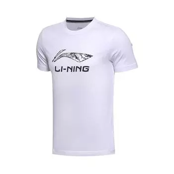 Li-Ning Футболка унисекс с коротким рукавом и круглым вырезом, с принтом большого логотипа серии Sport Fashion YHST165-1 S
