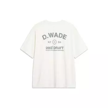 Li-Ning Футболка Wade Series Back Letter Print Ice Feel с коротким рукавом и заниженной линией плеч, мужские топы, цвет не совсем белый AHST529-2 XL