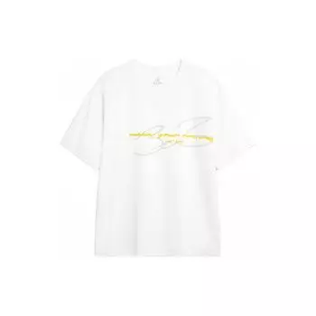 Li-Ning Футболка Wade Series Letter Loose Round Neck Drop Shoulder Summer Short Sleeve T Shirt Men Tops Standard-White AHSU371-2 L