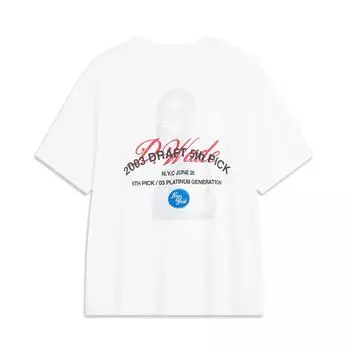 Li-Ning Футболка Wade Series Loose с коротким рукавом и принтом букв на спине, унисекс, цвет белый AHST533-2 S