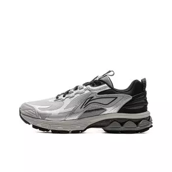 Li Ning Fuyiao 2.0 Trail Classic Retro Fashion Нескользящие износостойкие низкие кроссовки для бега Мужские кроссовки для бега Серебристо-серые ARXU011-4 40