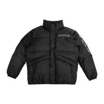Li Ning FW22 принтованный логотип молния однотонный высокий воротник короткая куртка унисекс куртка черный AYMS255-1 L