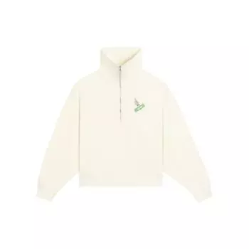Li Ning FW22 Sports Trend Series Однотонный свитшот с вышитым логотипом и полумолнией, длинный рукав, женская толстовка, бежевый AWDS916-5 L