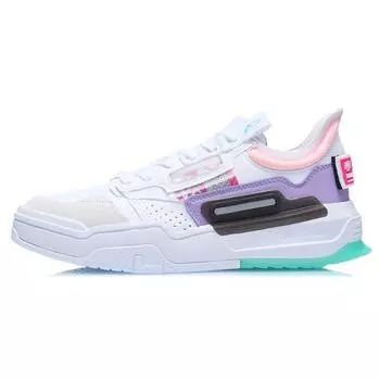 Li Ning Geek светоотражающие классические низкие кроссовки для скейтбординга женские белые AGCR154-2 35