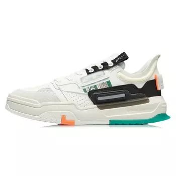Li Ning Geek Светоотражающие Мягкие Удобные Амортизирующие Износостойкие Низкие Кроссовки Для Скейтбординга Женские Кроссовки Белые Черные AGCR154-1 35