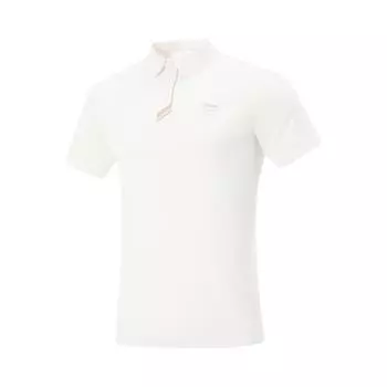 Li Ning Glory Series Спортивная Мода Универсальная Повседневная Дышащая Футболка-поло с Коротким Рукавом с Буквами для Мужчин Белый APLV673-1 S