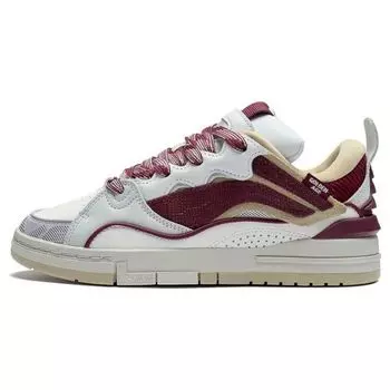 Li Ning Golden Durable Breathable Low Top Skate Shoes Women Skate Shoes White Red AECS074-6 35
