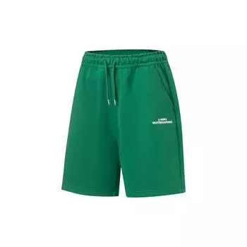 Li Ning Golden Era Letter Embroidery Loose Straight Leg Five Point Shorts Men shorts Cool-Green AKST051-1 S