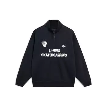 Li Ning Golden Era Logo Printing Pullover Long Sleeve Unisex Hoody Black AWDT225-3 M