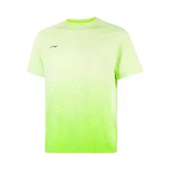 Li-Ning Gradient Round Neck Breathable Versatile Casual Short Sleeve T-Shirt Men Tops Sprite-Green Digital-Green ATSV437-7 S