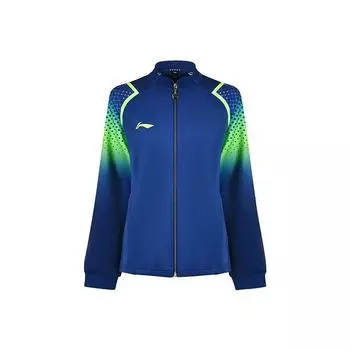 Li Ning Градиентный кардиган на молнии с воротником-стойкой, награда Чемпионата мира по настольному теннису, женские топы AWDU378 M