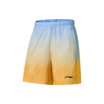 Li Ning градиентный логотип принт прямые спортивные повседневные шорты мужские шорты лунно-белый синий AKSS573-2 XL