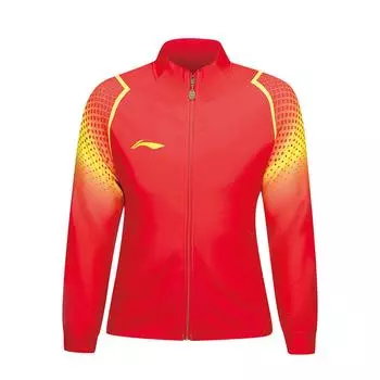 Li Ning градиентный принт воротник стойка толстовка с капюшоном в честь чемпионата мира по настольному теннису женские толстовки вишнево-красный AWDU378-1 XL