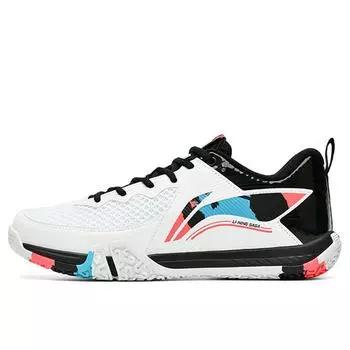 Li-Ning Ground Flight II Lite нескользящие износостойкие низкие кроссовки для бадминтона унисекс белые AYTT003-2 37