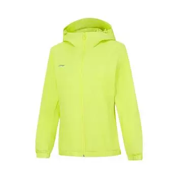 Li Ning Group Purchase Series Logo Реглан на молнии с капюшоном Спортивная ветровка Женская Верхняя одежда Желтый Лаймово-зеленый AFDU626-5 S