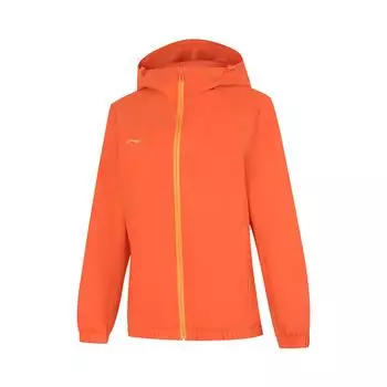 Li Ning Group Purchase Series Logo Реглан на молнии с капюшоном Спортивная ветровка Женская Верхняя одежда Оранжевый AFDU626-6 S