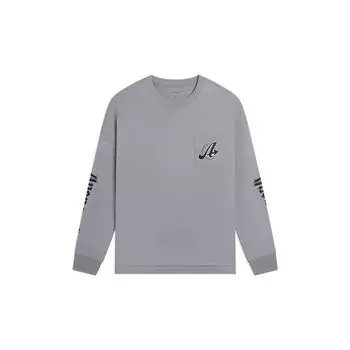 Li-Ning Хлопковая толстовка с длинными рукавами и длинными рукавами из серии Sports Lifestyle X Marvel, топы унисекс, цвет «чайка», серый AHSSE29-1 L