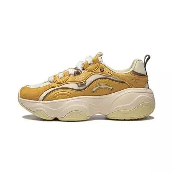 Li-Ning Honey V2 Classic Comfortable Casual Non-Slip Wear-Resistant Low-Top Dad Shoes Women sneaker Yellow Milky AGCU414-4 37