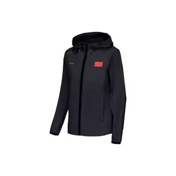 Li Ning Honor однотонная повседневная ветровка с капюшоном и длинными рукавами женская верхняя одежда темно-синего цвета AFDU318-1 XL