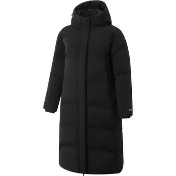 Li-Ning Hot Pot Down Jacket Series Water-Resistant Comfortable Loose Cold-Resistant Warm Casual Solid Color Long Down Coat Women outerwear AYMU242-2 S