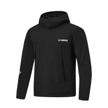 Li Ning Hot Pot Down Jacket Series Светоотражающая свободная короткая пуховая куртка мужская куртка черного цвета AYMT321-4 L
