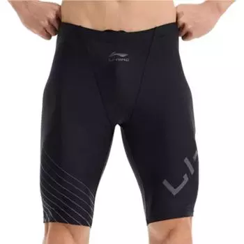 Li Ning Hot Spring Five-Point Большие размеры Купальники Шорты Мужские купальники Черный Белый LSKU844 L