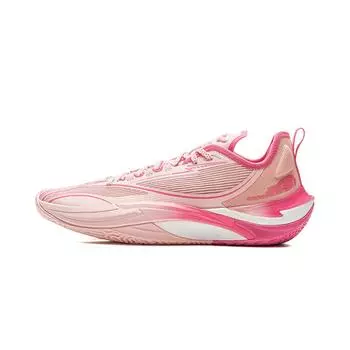 Li Ning Hurricane Venus Технология полной подошвы Беговые кроссовки Мужские баскетбольные кроссовки Матово-розовый ABAU083-10 39