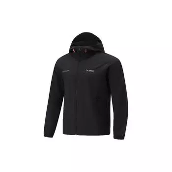 Li Ning Ice Sand UV Protection Водонепроницаемая дышащая ветрозащитная уличная повседневная куртка мужская куртка черного цвета AFDU677-5 L