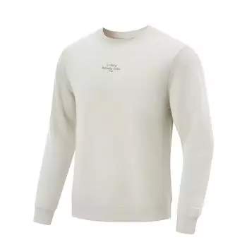 Li-Ning Ice Silk Quick-Dry Cool Comfortable Casual Simple Round Neck Long Sleeve Sweatshirt Men Sweatshirt Silver-Gray AWDV379-2 M