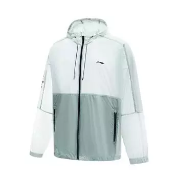 Li Ning Ice Smooth UV Protection Cool Technology Легкая быстросохнущая дышащая одежда с капюшоном UPF40+ Защита от солнца Верхняя одежда унисекс AFDU831-1 XXL