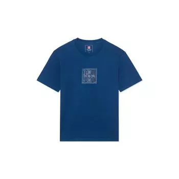 Li-Ning Imagination Unleashed Футболка с логотипом и круглым вырезом с короткими рукавами, мужские топы, синий AHSS144-3 S