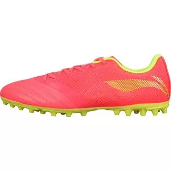 Li Ning Iron Противоскользящий дышащий MG (Резиновые короткие шипы) Футбольные бутсы для искусственного газона мужские футбольные бутсы флуоресцентно-красные ASFR001-1 39