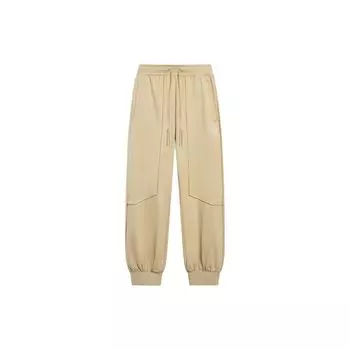 Li Ning Jackie Chan Collaboration Kung Fu Series Casual Loose Fit Cuffed Knit Sports Брюки мужские Брюки Starfish-Brown AKLT207-2 M